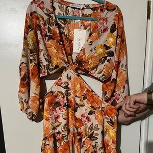 Floral Maxi Cutout Dress